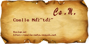 Cselle Máté névjegykártya