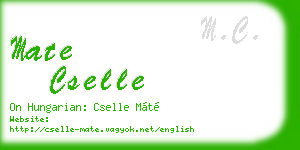 mate cselle business card